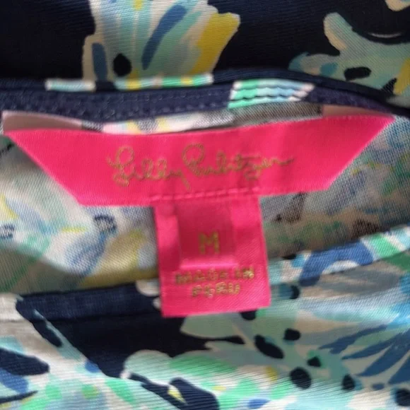 Lilly Pulitzer Margot Swing Dress High Tide Pima Cotton M - Picture 6 of 10